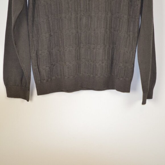 Barcelino Mens S Jacquard Long Sleeve Pullover Fancy Textured Stretch Sweater - Picture 2 of 8